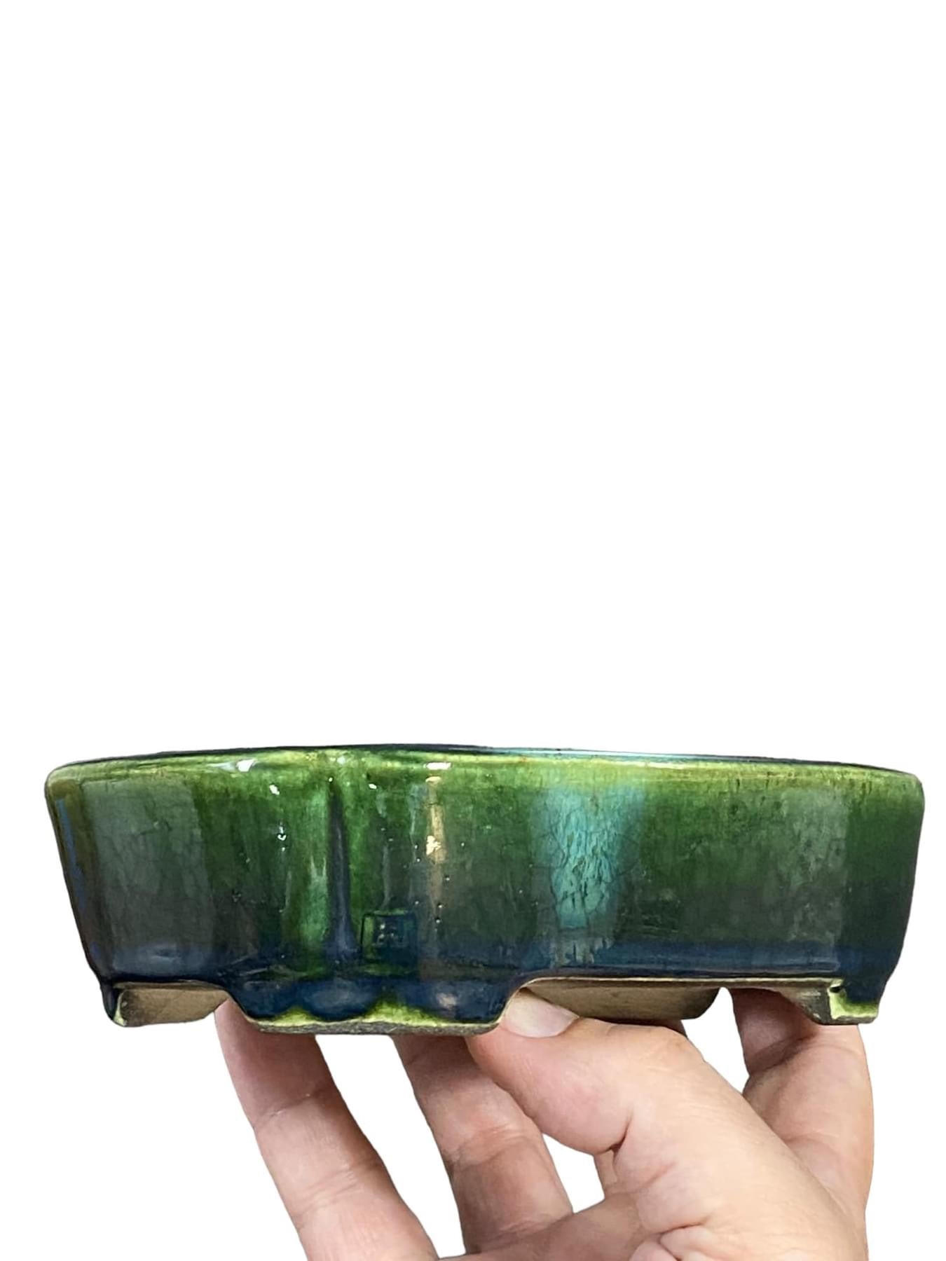 Satomi Terahata - Elongated Mokko Style Bonsai Pot (6-3/8” wide)
