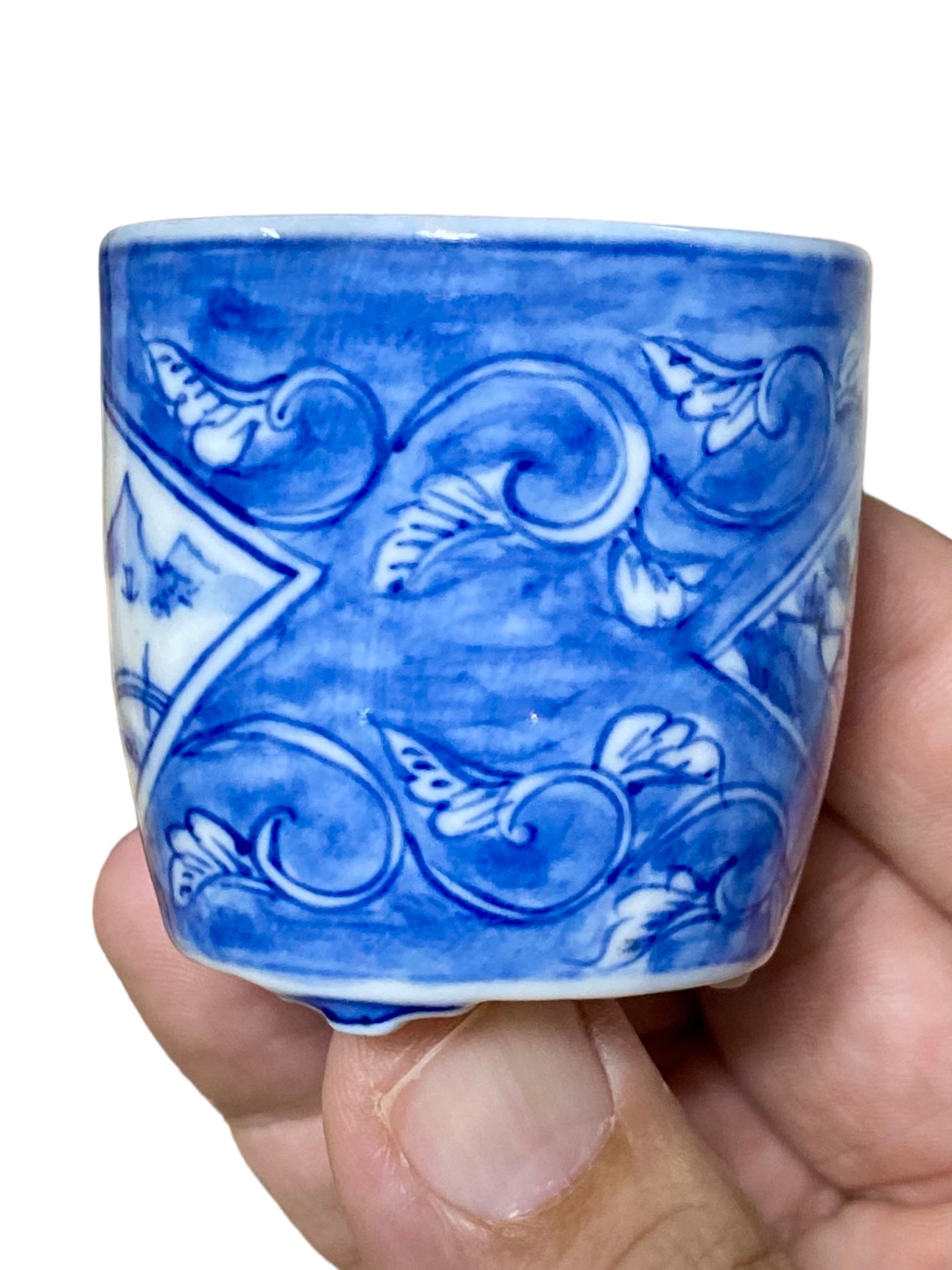 Setsuzan - Painted Mame Semi-Cascade Bonsai Pot