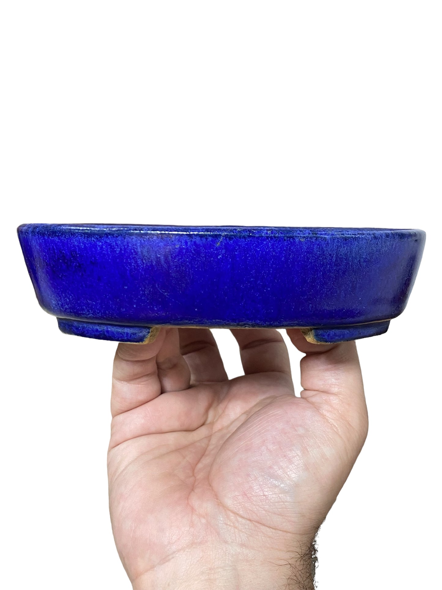 Koyo - Older Blue Glazed Oval Bonsai Pot