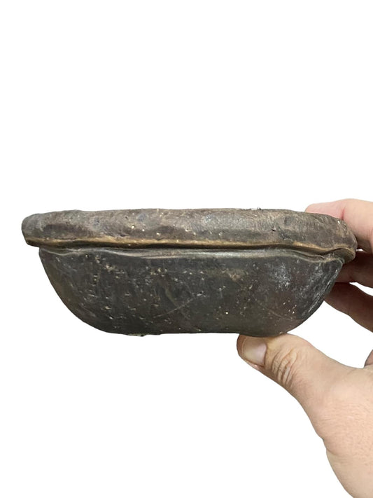 Chikuho - Unglazed Handmade Bonsai Pot (6-1/8" wide)