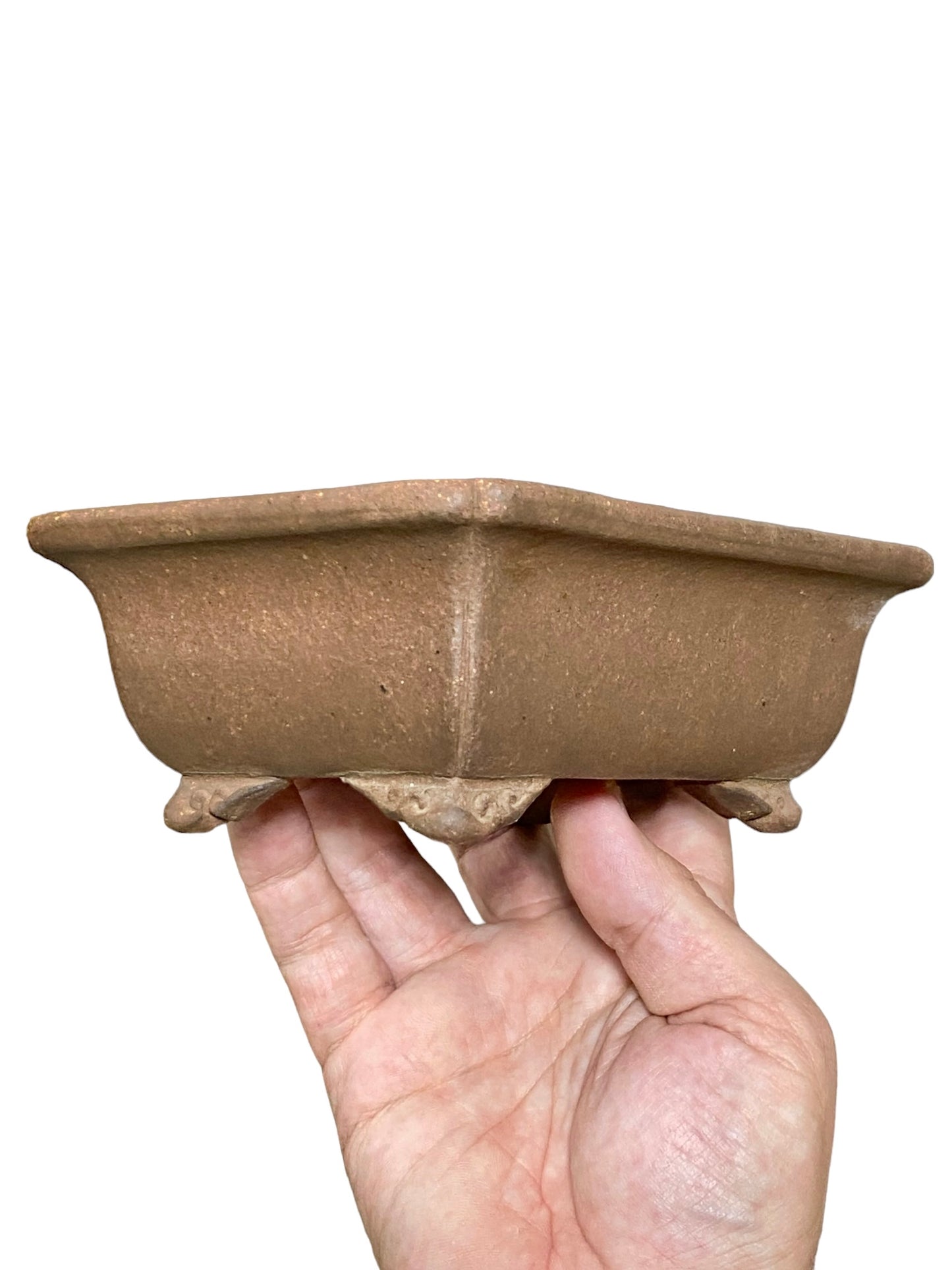 Yamaaki - Rare 1st Generation Unglazed Footed Rectangle Bonsai Pot