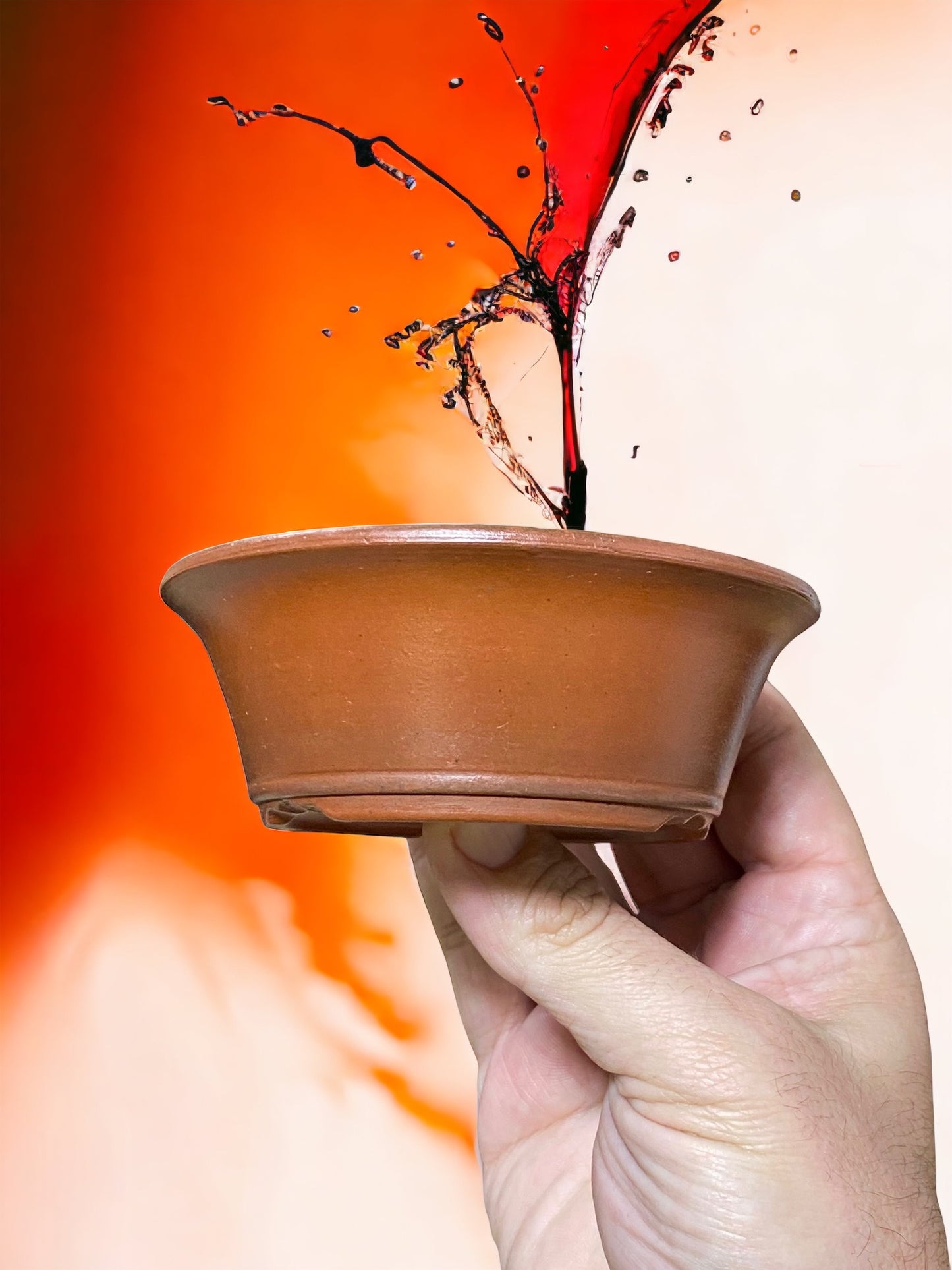 Yamaaki - Unglazed Rimmed Bowl Bonsai Pot