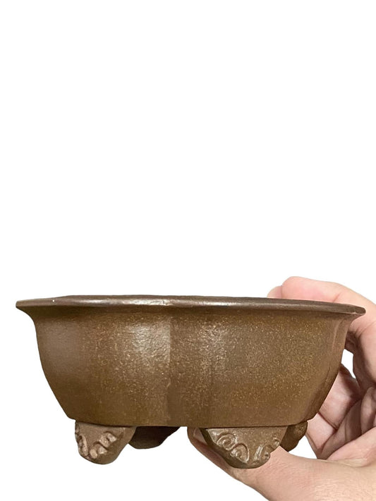 Gyouzan - Stellar Unglazed Bonsai Pot (5-15/16" wide)