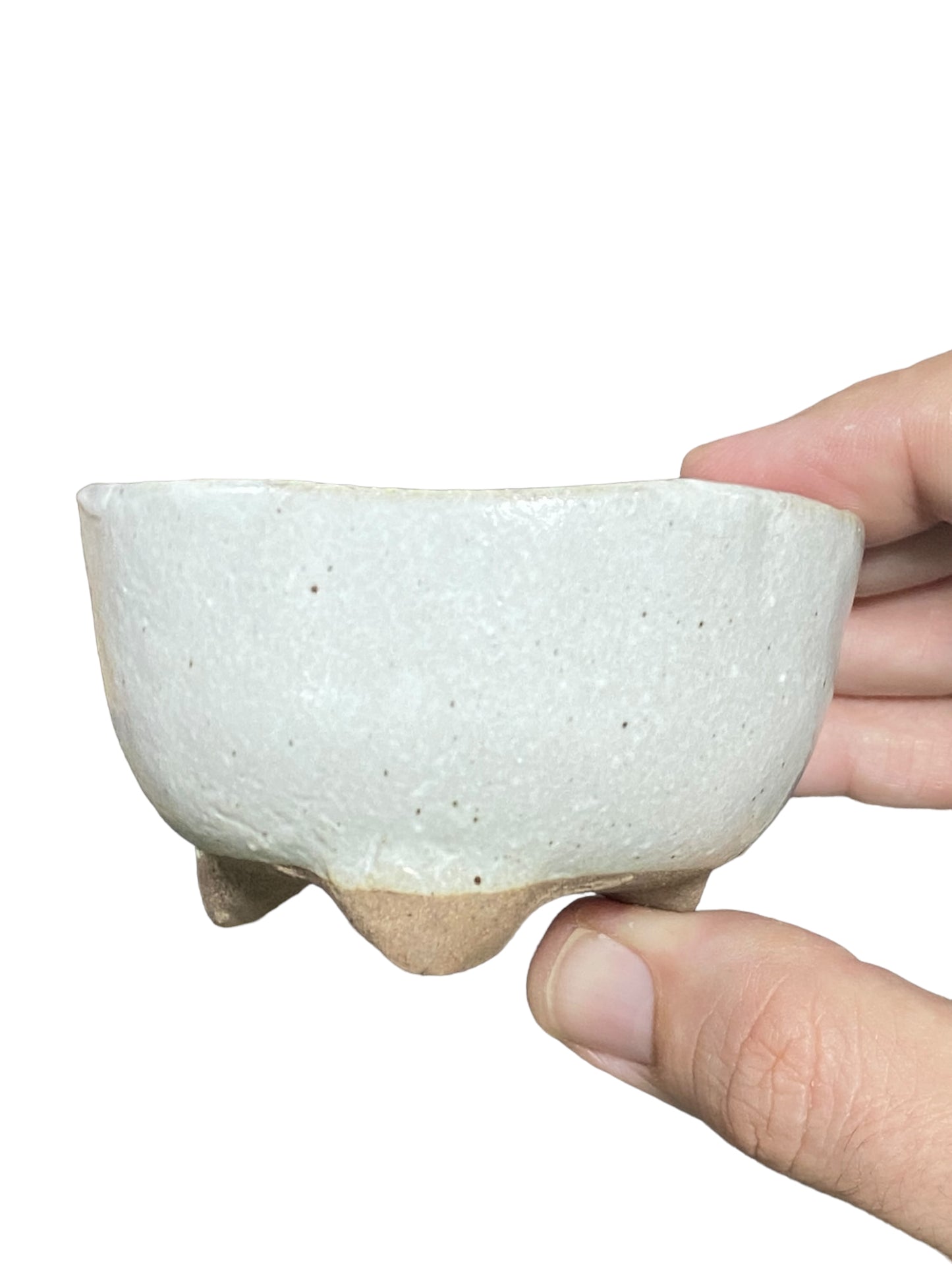 Shoseki - White Glazed Footed Bowl Bonsai or Accent Pot