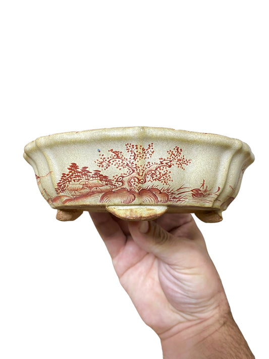 Hattori / Kutani-E - Rare Painted Bowl Bonsai Pot