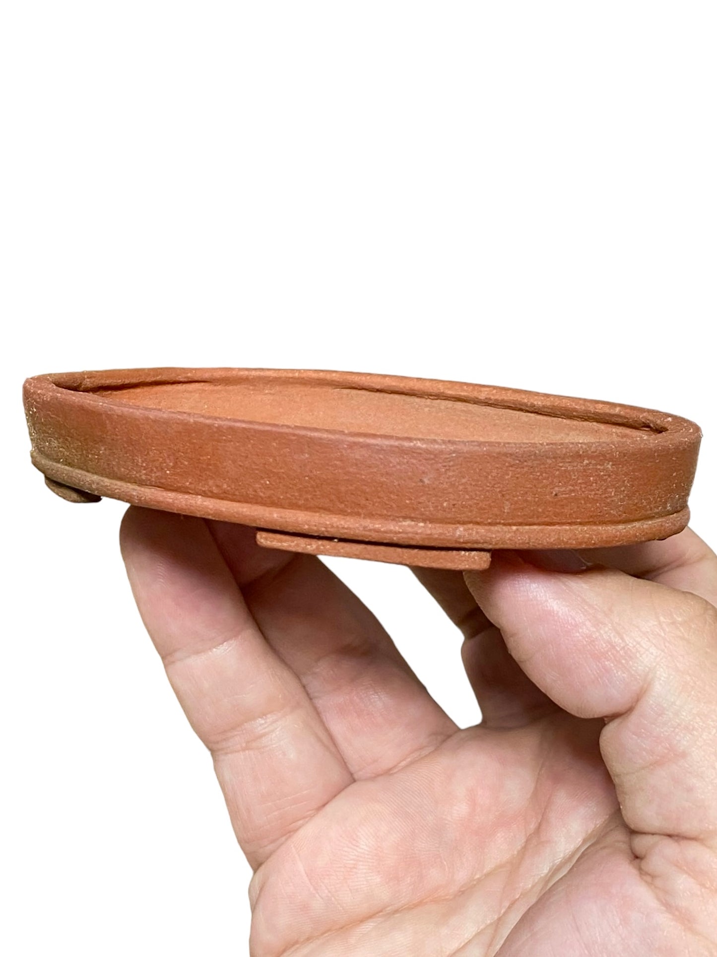 Ikegami - Shallow Unglazed Oval Bonsai Pot