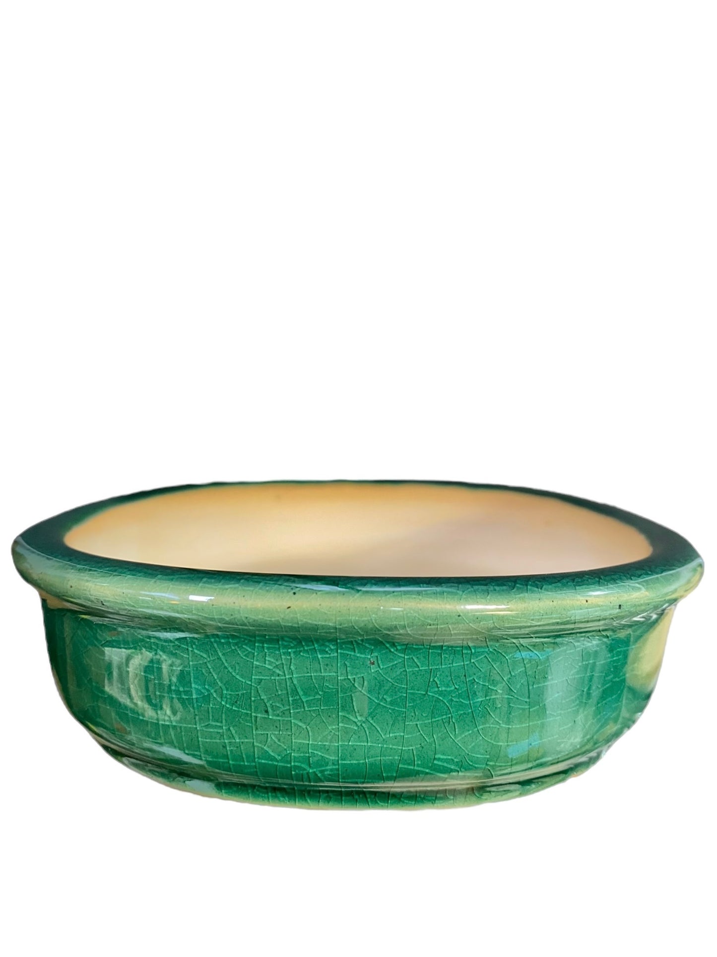 LoveBonsai Glazed Green Oval Bonsai Pot (8-1/2” wide)