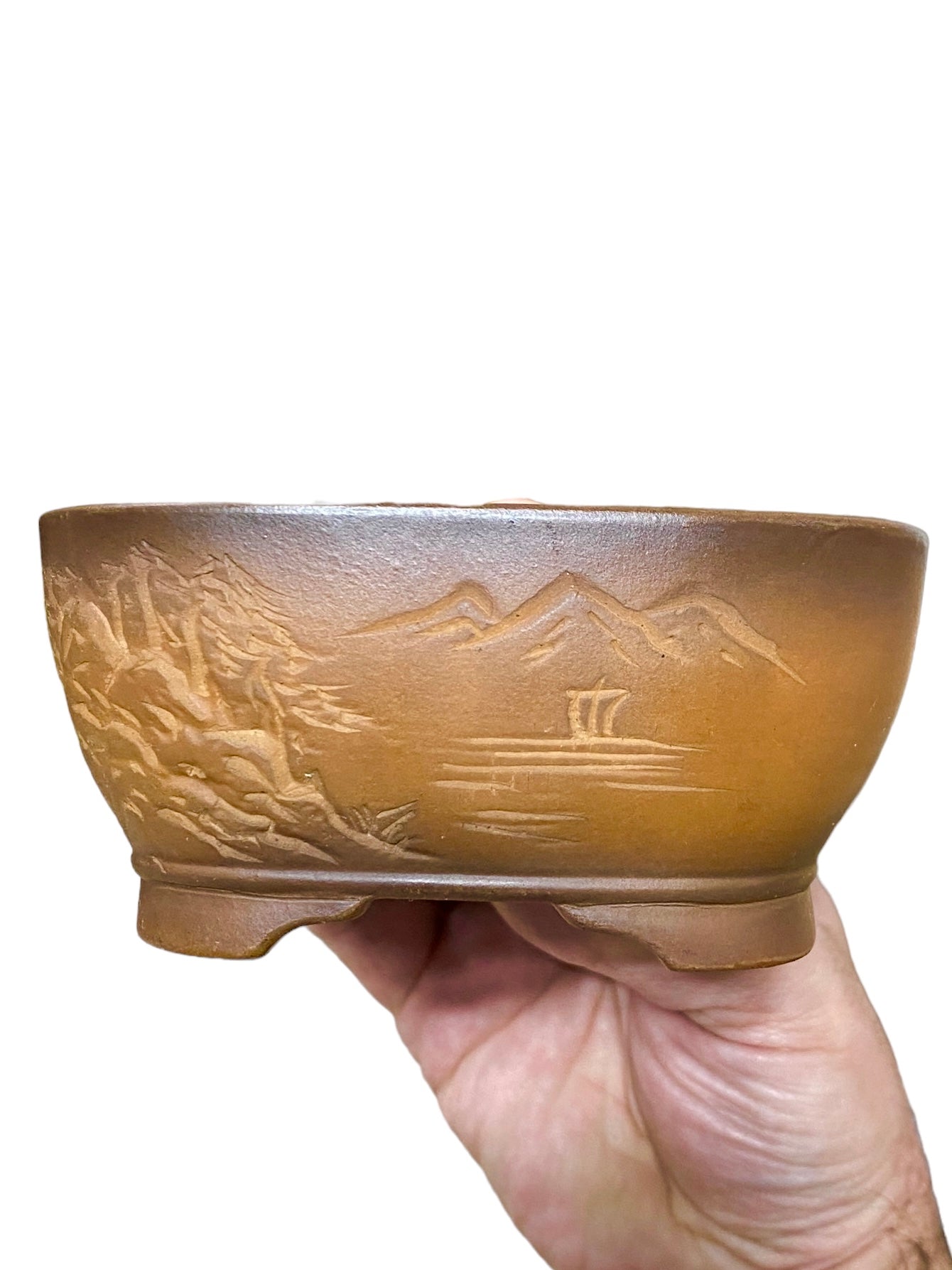 Bigei - Beautiful Relief Carved Style Bonsai Pot