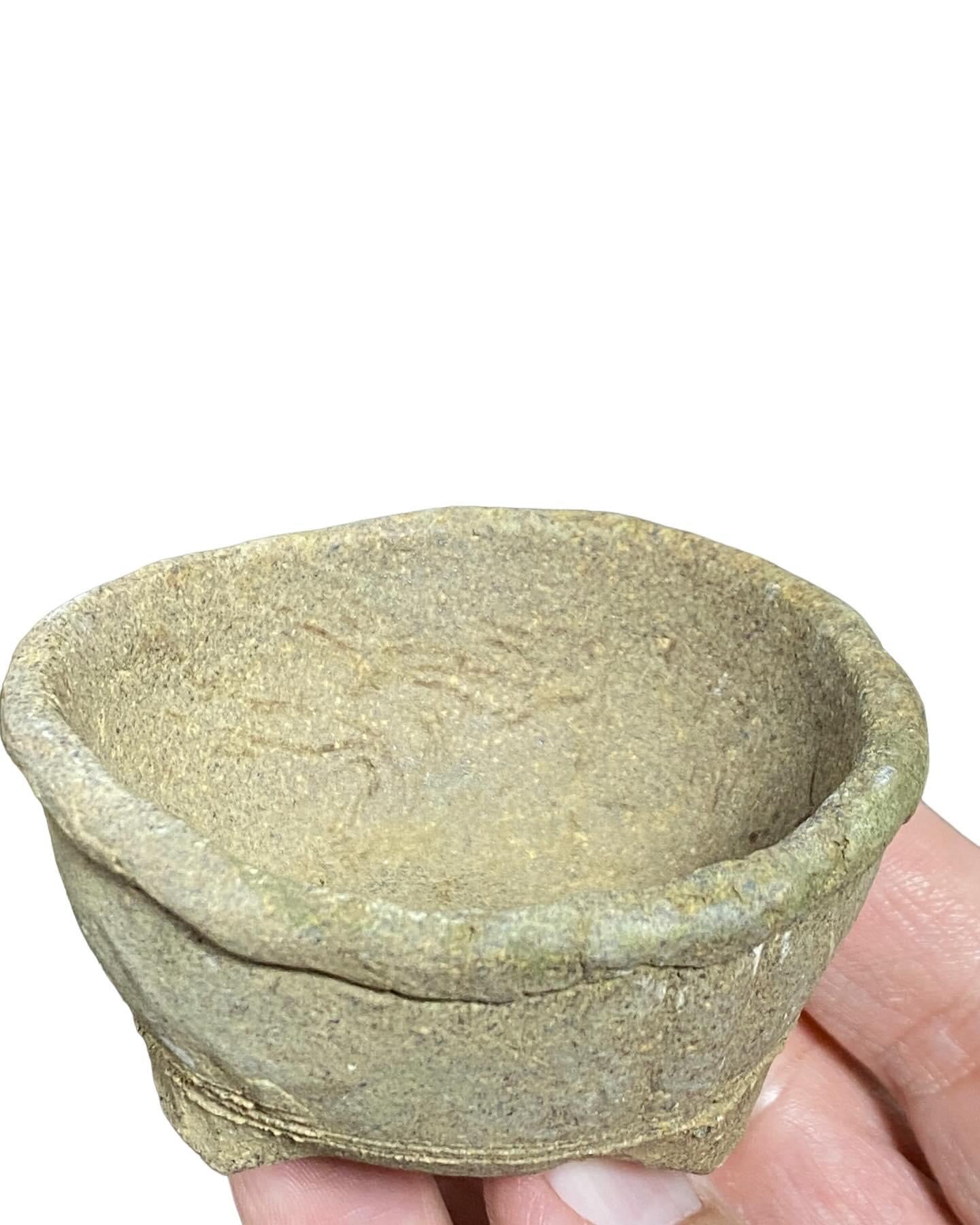 Mituyama - Rolled Rim Footed Bonsai Pot (2-7/8” wide)