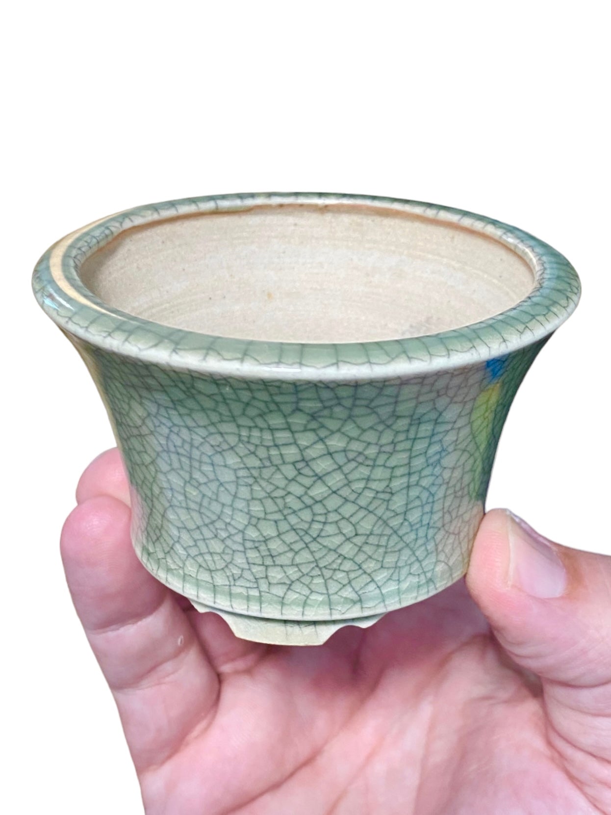 Eimei - Exhibition Quality Crackle Glazed Bonsai Pot
