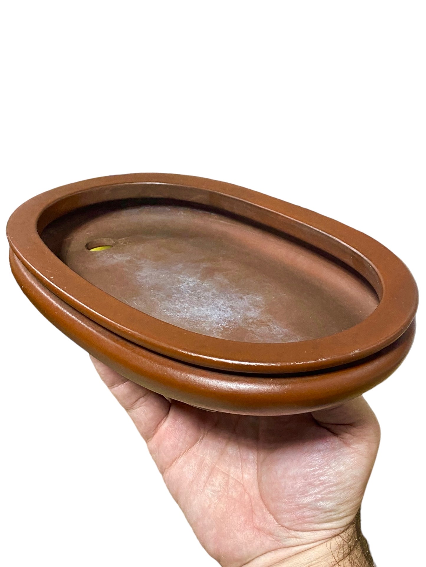 Yamaaki - Large Unglazed Footed Oval Bonsai Pot