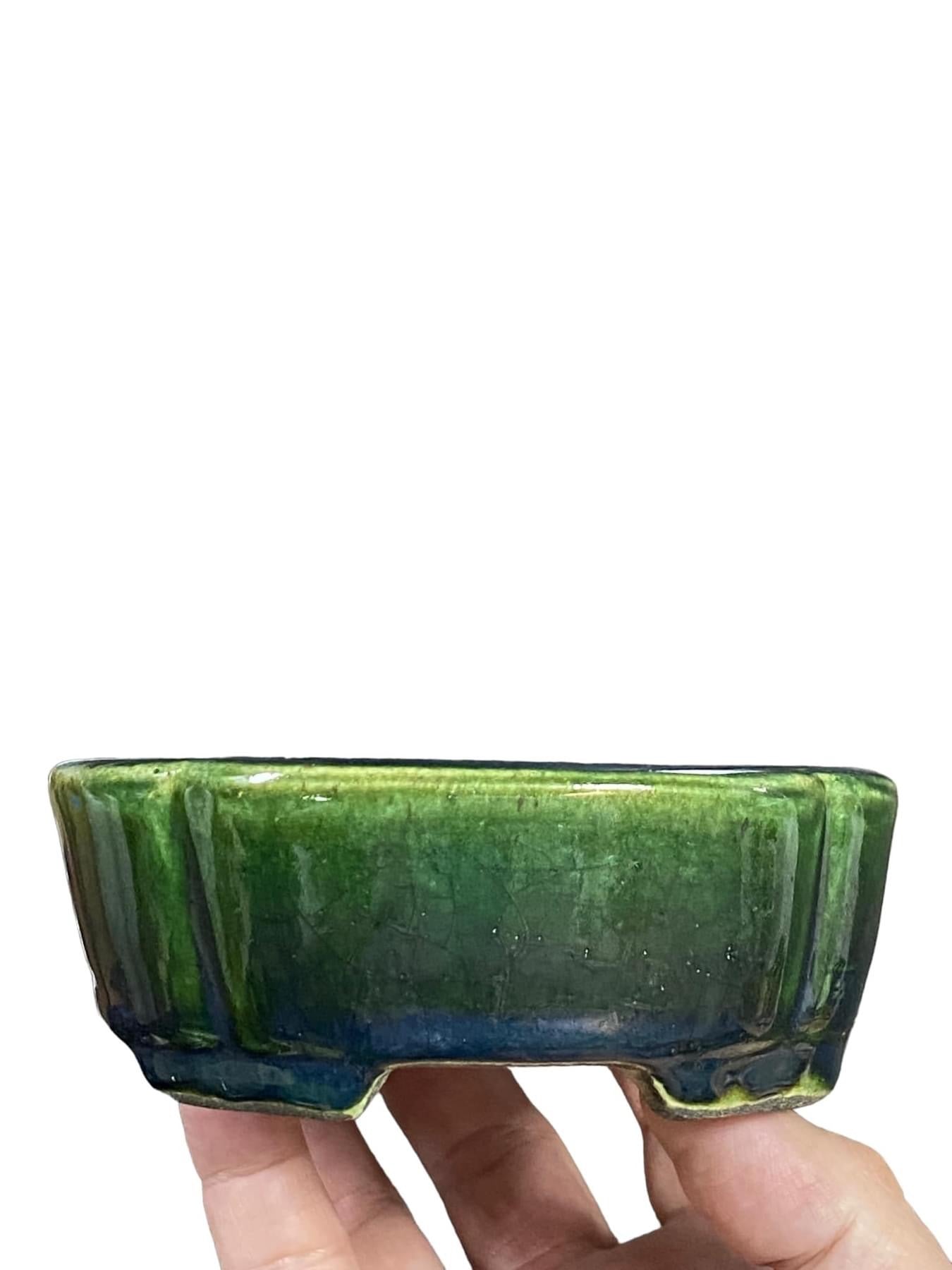 Satomi Terahata - Elongated Mokko Style Bonsai Pot (6-3/8” wide)