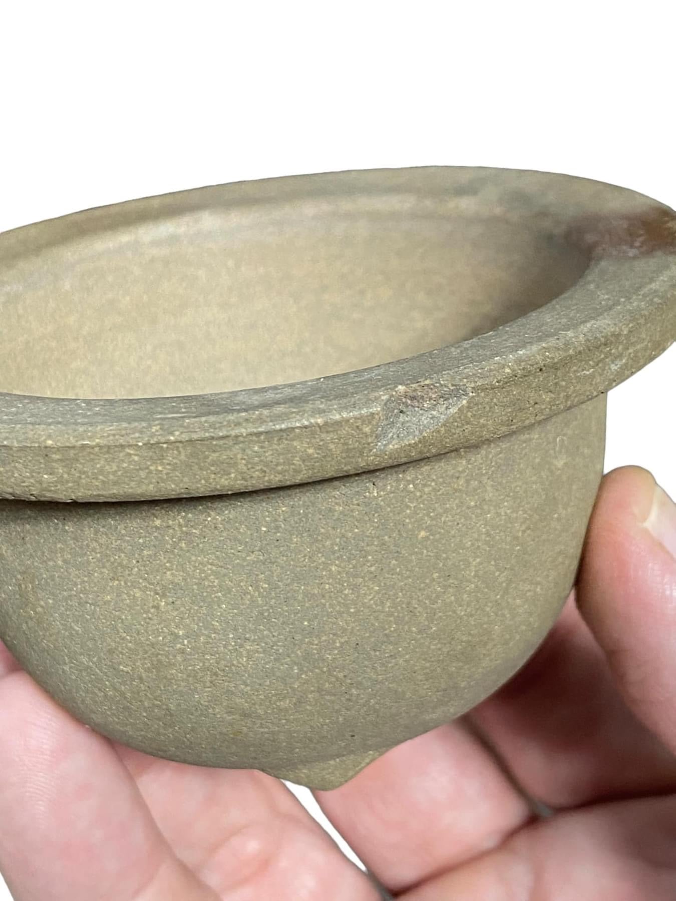 Japanese - Thick Flared Rim Bowl Style Bonsai Pot