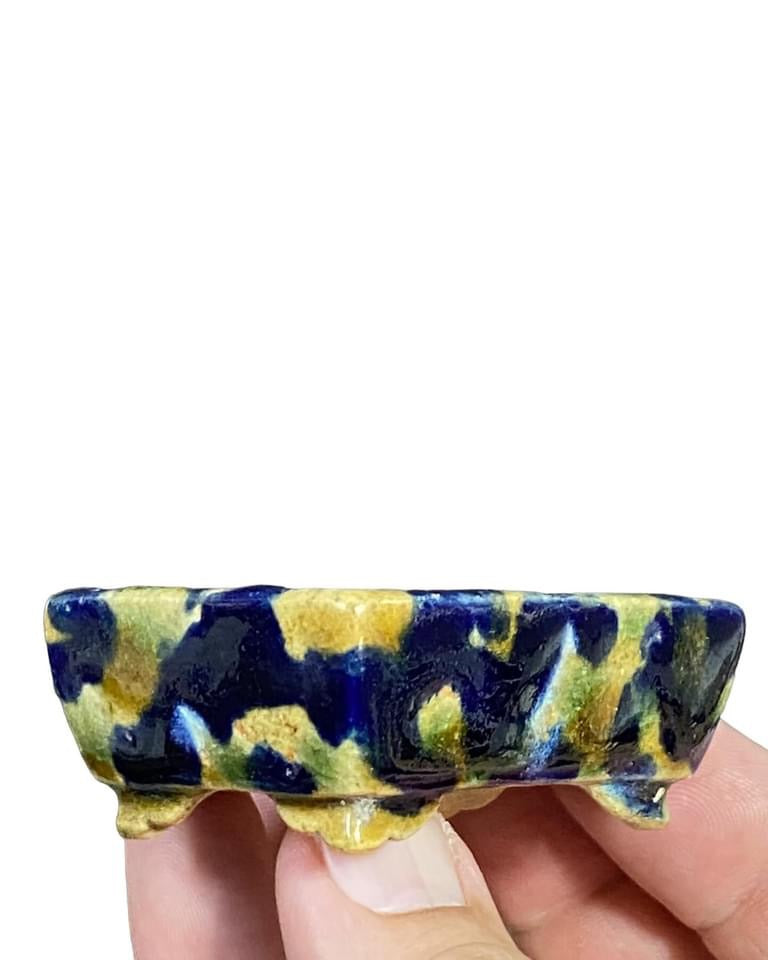Japanese - Multicolor Glazed Bonsai Pot (2-7/16” wide)