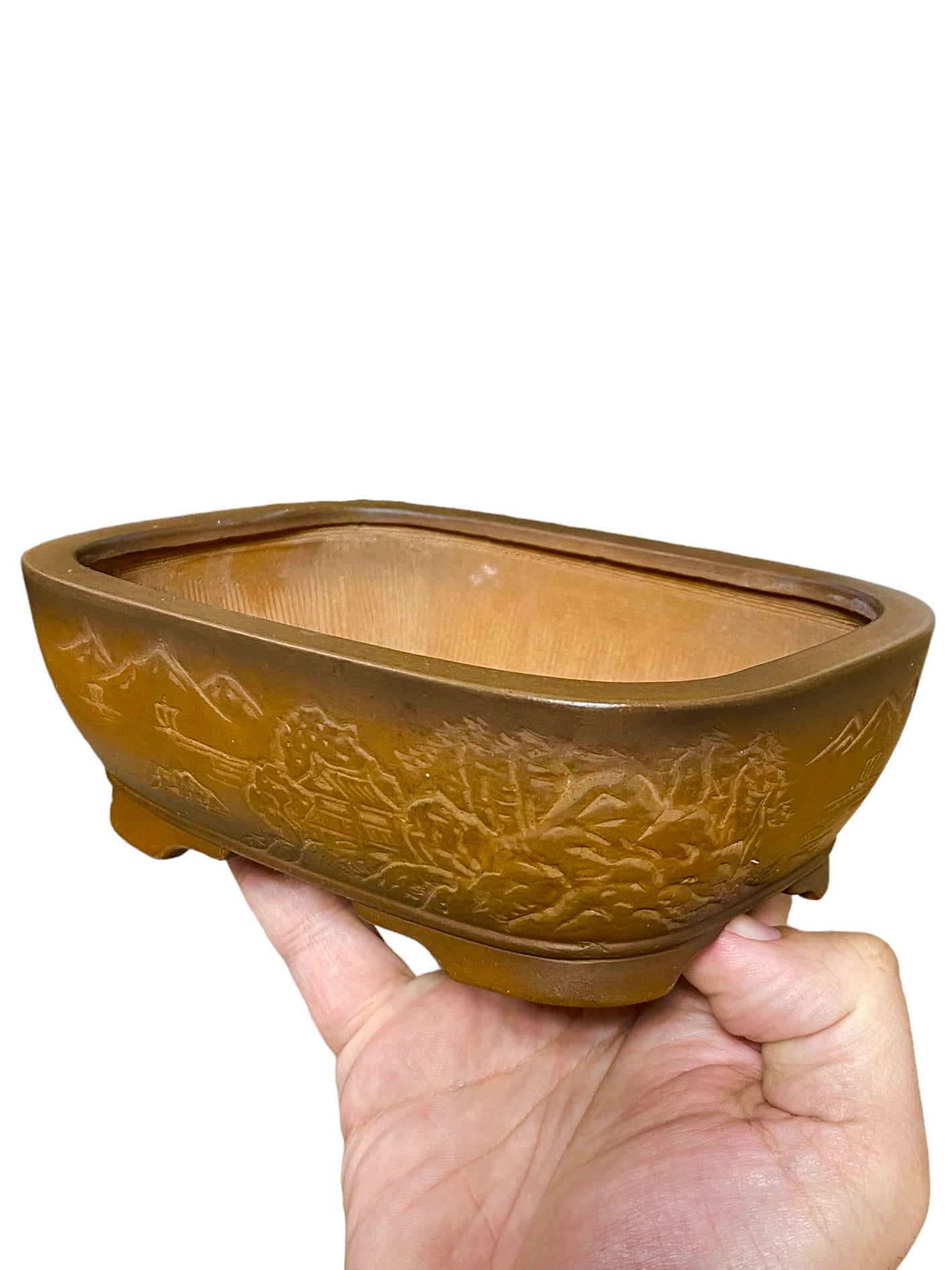 Bigei - Beautiful Relief Carved Style Bonsai Pot