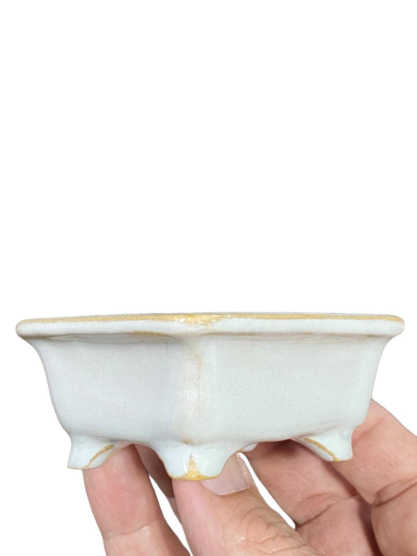 Shozan - Glazed Footed Rectangle Bonsai Pot (3-3/16” wide)
