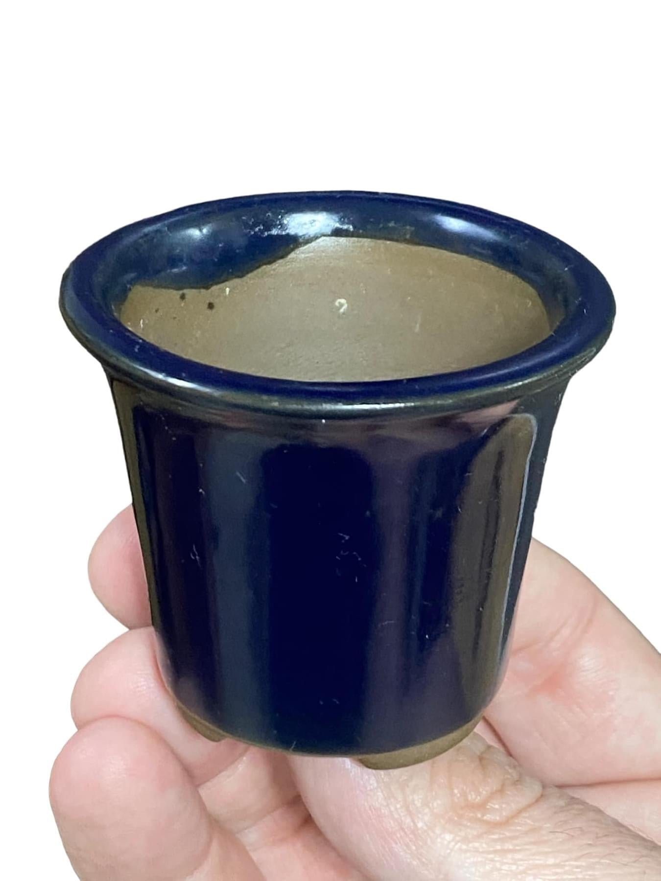 Japanese - Blue Cascade Style Bonsai Pot from Japan (2-1/4" wide)